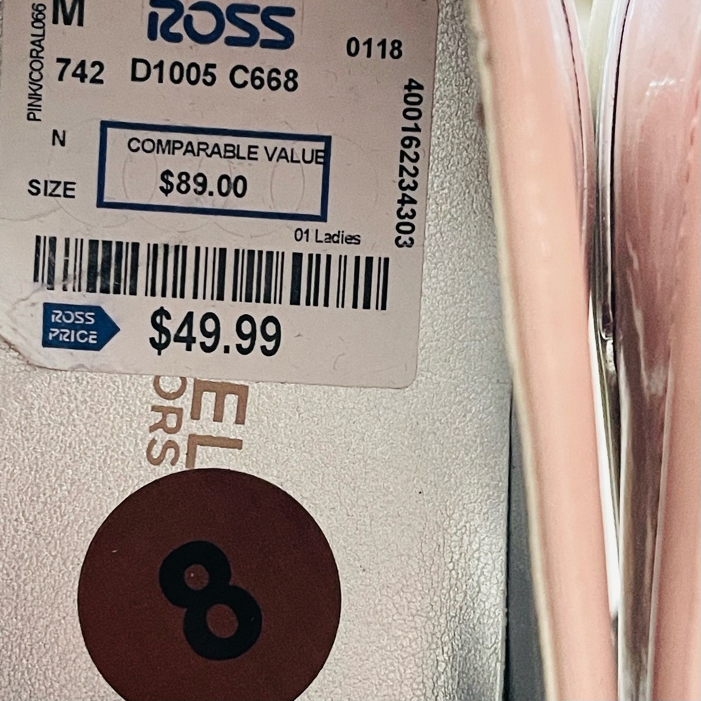 MICHAEL KORS Leather Slip On Perforated Slip On Shell Pink Silver Shoes Size 8 - Picture 13 of 16